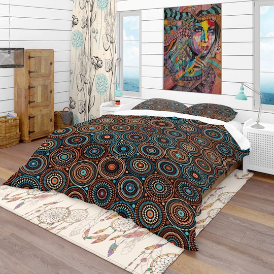 Designart 'Ethnic Geometric Pattern' Bohemian & Eclectic Bedding Set